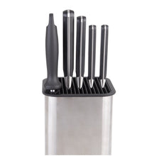 Square Universal Knife Block - Stainless Steel