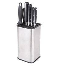 Square Universal Knife Block - Stainless Steel