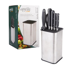 Square Universal Knife Block - Stainless Steel