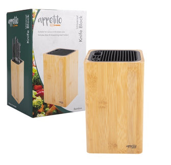 Square Universal Knife Block - Bamboo