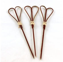 Red Bamboo Heart Picks - Pack 100