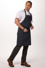 Bib Apron No Pocket - Navy and White Stripe