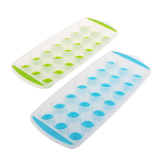 Easy Release 21 Cube Round Ice Tray Set 2 (Blue/Lime)
