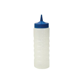 Blue Lid 750mL Clear Sauce Bottle