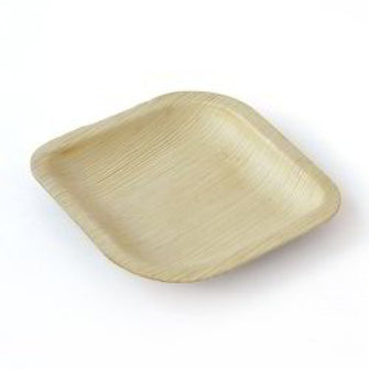 Palm Leaf Square Plate 6 Inch 10pk