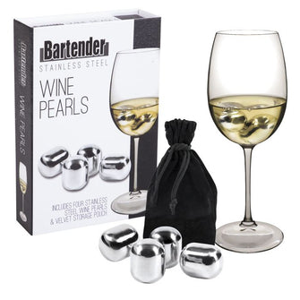 Stainless Steel Wine Pearls with Bag Set of 4