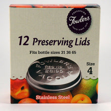 Fowlers Vacola Lid Size 4 Stainless Steel - 12 pack
