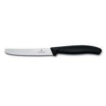 Victorinox Black Wavy Knife Rounded Tip 11cm