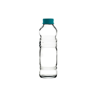 Pasabahce Glass Bottle with Blue Screw Top Lid 550ml