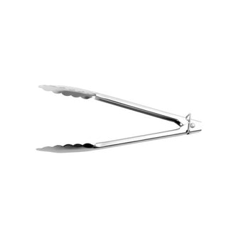 25cm Heavy Duty Tongs Stainless Steel with Clip